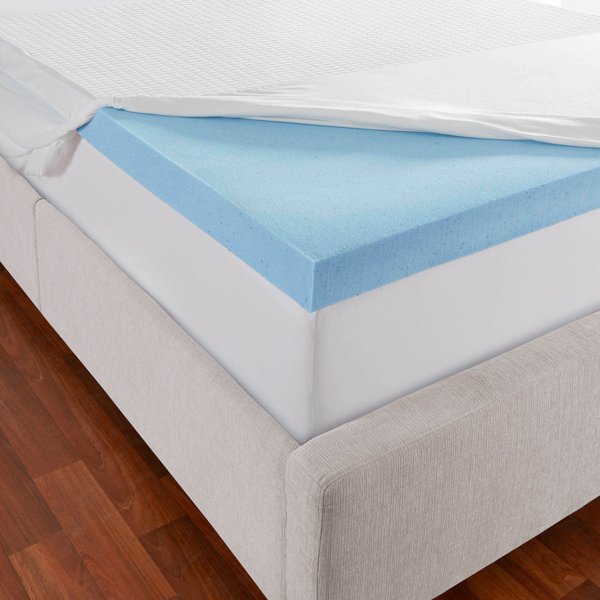 Best Price Mattress Full Mattress Topper - 3 inch Gel Memory Foam Bed Topper with Cooling Mattress Pad, Full, Blue